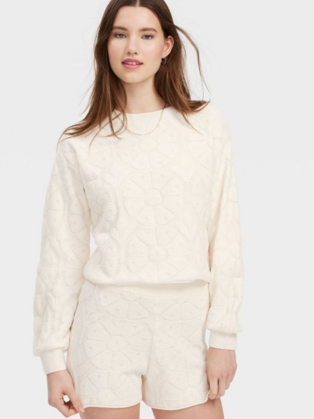 Women's Daisy Floral Embossed Terry Sweatshorts - Roller Rabbit x Target